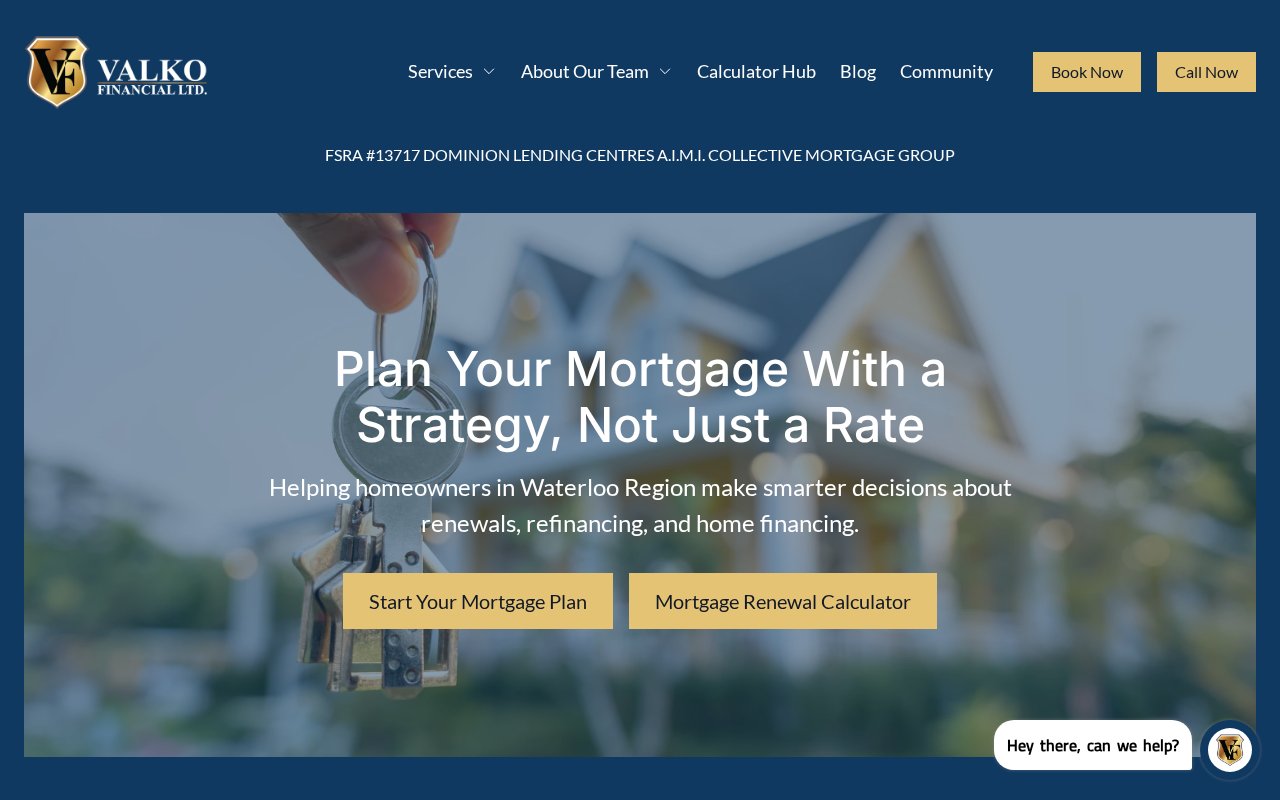 Valko Financial website preview
